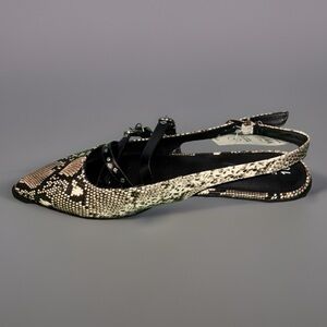 Stylish Snake Print Slingback Flats Memory Foam women’s size 10